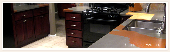 Multi colored kitchen countertop