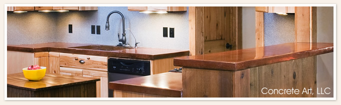 Concrete countertop with rustic color