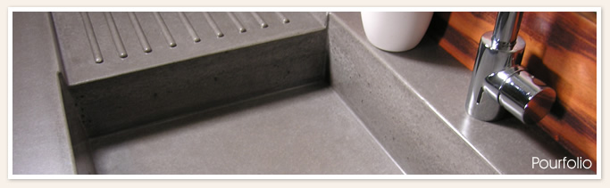 Concrete sink with drainboard